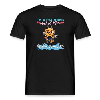 I'm A Plumber And A Mom Nothing Scares Me - Männer T-Shirt - Schwarz - Vorne - AI Model Male 178 light (178cm)