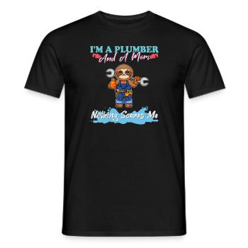 I'm A Plumber And A Mom Nothing Scares Me - Männer T-Shirt - Schwarz - Vorne - AI Model Male 178 light (178cm)