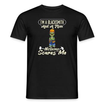 Je suis un forgeron et une maman rien ne me fait peur - T-shirt homme - noir - Devant - AI Model Male 178 light (178cm)