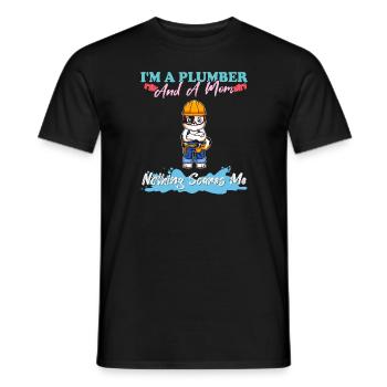 I'm A Plumber And A Mom Nothing Scares Me - Männer T-Shirt - Schwarz - Vorne - AI Model Male 178 light (178cm)