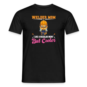 Maman soudeuse comme une maman régulière mais plus cool - T-shirt homme - noir - Devant - AI Model Male 178 light (178cm)