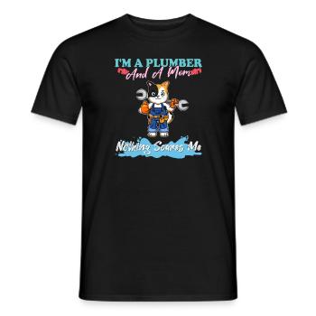 I'm A Plumber And A Mom Nothing Scares Me - Männer T-Shirt - Schwarz - Vorne - AI Model Male 178 light (178cm)