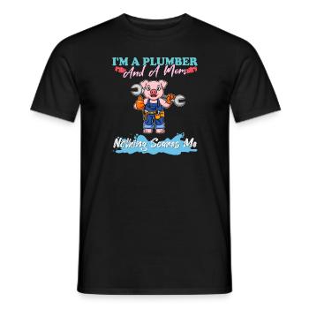 I'm A Plumber And A Mom Nothing Scares Me - Männer T-Shirt - Schwarz - Vorne - AI Model Male 178 light (178cm)