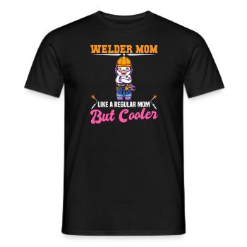 Maman soudeuse comme une maman régulière mais plus cool - T-shirt homme - noir - Devant - AI Model Male 178 light (178cm)