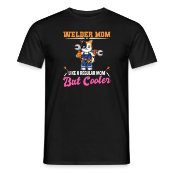 Maman soudeuse comme une maman régulière mais plus cool - T-shirt homme - noir - Devant - AI Model Male 178 light (178cm)