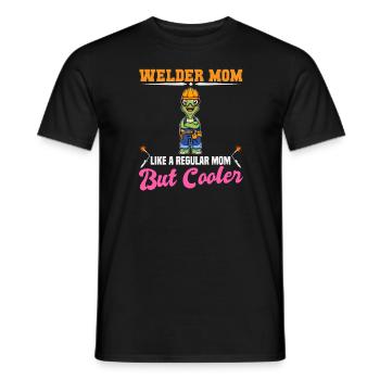 Maman soudeuse comme une maman régulière mais plus cool - T-shirt homme - noir - Devant - AI Model Male 178 light (178cm)
