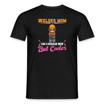 Maman soudeuse comme une maman régulière mais plus cool - T-shirt homme - noir - Devant - AI Model Male 178 light (178cm)