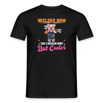 Maman soudeuse comme une maman régulière mais plus cool - T-shirt homme - noir - Devant - AI Model Male 178 light (178cm)