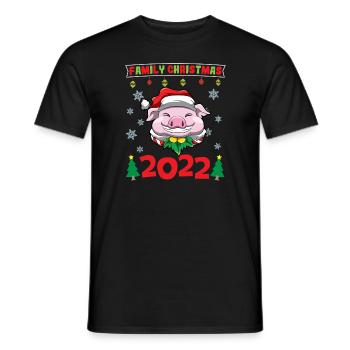 Noël en famille 2022 Drôle d’amoureux de Noël assorti - T-shirt homme - noir - Devant - AI Model Male 178 light (178cm)