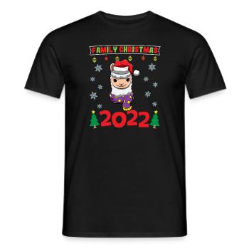 Noël en famille 2022 Drôle d’amoureux de Noël assorti - T-shirt homme - noir - Devant - AI Model Male 178 light (178cm)