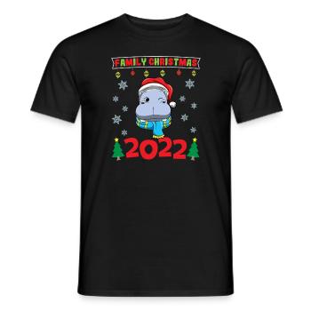 Noël en famille 2022 Drôle d’amoureux de Noël assorti - T-shirt homme - noir - Devant - AI Model Male 178 light (178cm)
