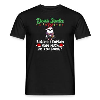 Cher Père Noël avant que j’explique combien savez-vous - T-shirt homme - noir - Devant - AI Model Male 178 light (178cm)