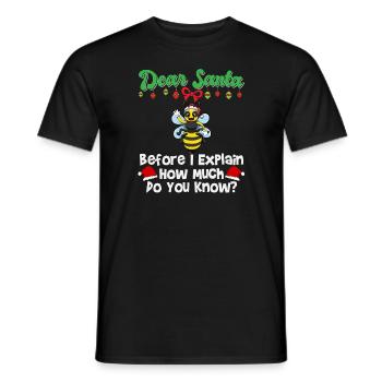Cher Père Noël avant que j’explique combien savez-vous - T-shirt homme - noir - Devant - AI Model Male 178 light (178cm)