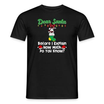 Cher Père Noël avant que j’explique combien savez-vous - T-shirt homme - noir - Devant - AI Model Male 178 light (178cm)