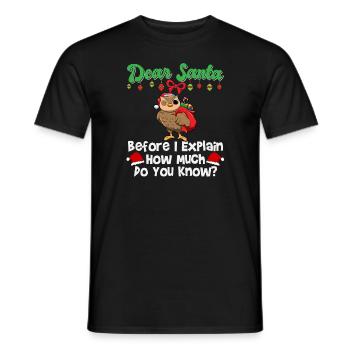 Cher Père Noël avant que j’explique combien savez-vous - T-shirt homme - noir - Devant - AI Model Male 178 light (178cm)