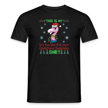 This Is My It's Too Hot For Ugly Christmas Sweater - Men's T-Shirt - black - Front - AI Model Male 178 light (178cm)