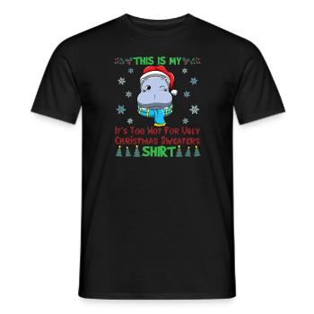 This Is My It's Too Hot For Ugly Christmas Sweater - Men's T-Shirt - black - Front - AI Model Male 178 light (178cm)
