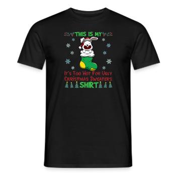 This Is My It's Too Hot For Ugly Christmas Sweater - Men's T-Shirt - black - Front - AI Model Male 178 light (178cm)