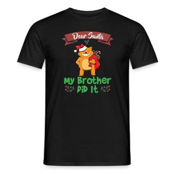 Cher Père Noël Mon frère l’a fait Frères et sœurs Noël - T-shirt homme - noir - Devant - AI Model Male 178 light (178cm)