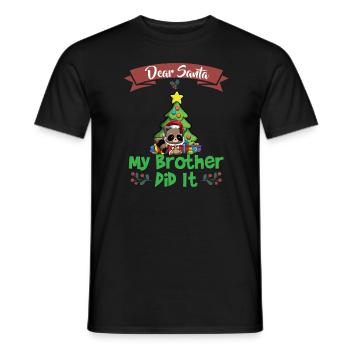 Cher Père Noël Mon frère l’a fait Frères et sœurs Noël - T-shirt homme - noir - Devant - AI Model Male 178 light (178cm)