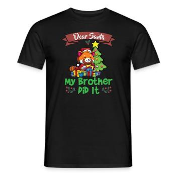Cher Père Noël Mon frère l’a fait Frères et sœurs Noël - T-shirt homme - noir - Devant - AI Model Male 178 light (178cm)