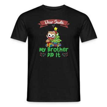 Cher Père Noël Mon frère l’a fait Frères et sœurs Noël - T-shirt homme - noir - Devant - AI Model Male 178 light (178cm)