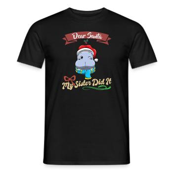 Cher Père Noël Ma sœur l’a fait frères et sœurs Noël - T-shirt homme - noir - Devant - AI Model Male 178 light (178cm)