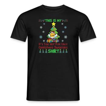C'est mon pull de Noël il fait trop chaud pour moche - T-shirt homme - noir - Devant - AI Model Male 178 light (178cm)