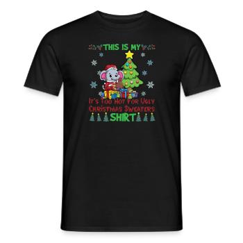 This Is My It's Too Hot For Ugly Christmas Sweater - Men's T-Shirt - black - Front - AI Model Male 178 light (178cm)
