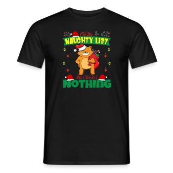 Sur la liste coquine et je ne regrette rien Père Noël - T-shirt homme - noir - Devant - AI Model Male 178 light (178cm)