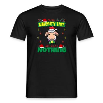 Sur la liste coquine et je ne regrette rien Père Noël - T-shirt homme - noir - Devant - AI Model Male 178 light (178cm)