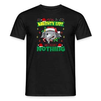 Sur la liste coquine et je ne regrette rien Père Noël - T-shirt homme - noir - Devant - AI Model Male 178 light (178cm)