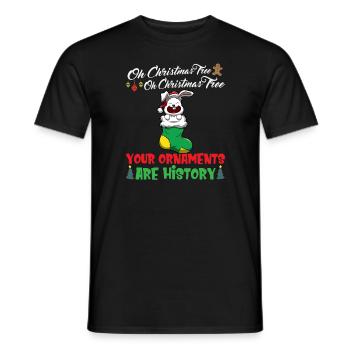 Oh Christmas Tree Your Ornaments Are History - Men's T-Shirt - black - Front - AI Model Male 178 light (178cm)