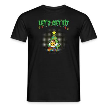 Let's Get Lit Advent Season Christmas Party X-Mas - Men's T-Shirt - black - Front - AI Model Male 178 light (178cm)