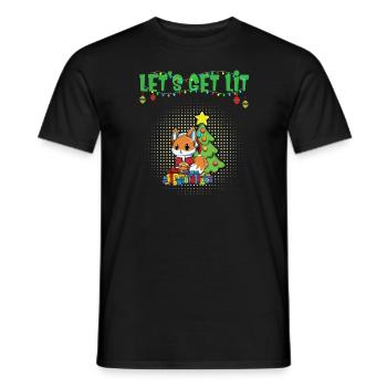 Let's Get Lit Advent Season Christmas Party X-Mas - Men's T-Shirt - black - Front - AI Model Male 178 light (178cm)