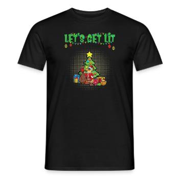 Let's Get Lit Advent Season Christmas Party X-Mas - Men's T-Shirt - black - Front - AI Model Male 178 light (178cm)