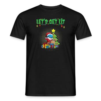 Let's Get Lit Advent Season Christmas Party X-Mas - Men's T-Shirt - black - Front - AI Model Male 178 light (178cm)