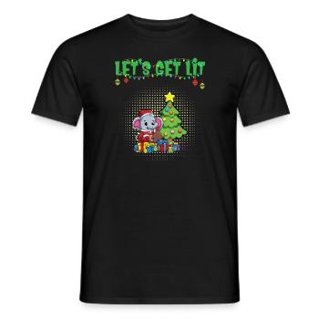 Let's Get Lit Advent Season Christmas Party X-Mas - Men's T-Shirt - black - Front - AI Model Male 178 light (178cm)