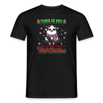 This Is My First Christmas Toddler One Year X-Mas - Männer T-Shirt - Schwarz - Vorne - AI Model Male 178 light (178cm)