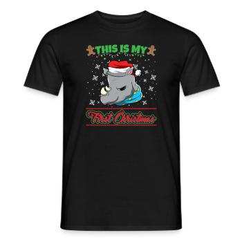 C’est mon premier Noël Noël un an X-Mas - T-shirt homme - noir - Devant - AI Model Male 178 light (178cm)