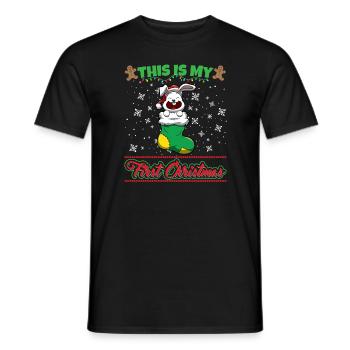 This Is My First Christmas Toddler One Year X-Mas - Männer T-Shirt - Schwarz - Vorne - AI Model Male 178 light (178cm)