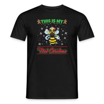 C’est mon premier Noël Noël un an X-Mas - T-shirt homme - noir - Devant - AI Model Male 178 light (178cm)