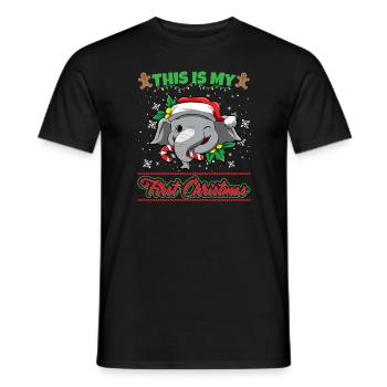 This Is My First Christmas Toddler One Year X-Mas - Männer T-Shirt - Schwarz - Vorne - AI Model Male 178 light (178cm)