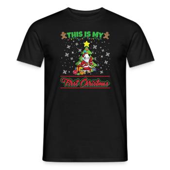 This Is My First Christmas Toddler One Year X-Mas - Männer T-Shirt - Schwarz - Vorne - AI Model Male 178 light (178cm)