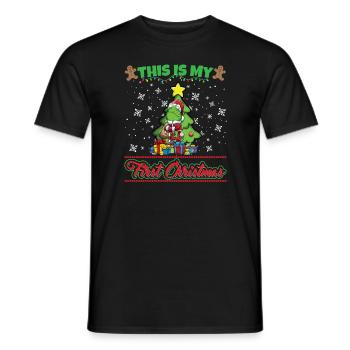 This Is My First Christmas Toddler One Year X-Mas - Männer T-Shirt - Schwarz - Vorne - AI Model Male 178 light (178cm)