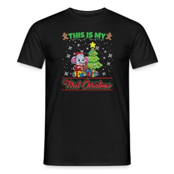 This Is My First Christmas Toddler One Year X-Mas - Männer T-Shirt - Schwarz - Vorne - AI Model Male 178 light (178cm)