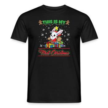 This Is My First Christmas Toddler One Year X-Mas - Männer T-Shirt - Schwarz - Vorne - AI Model Male 178 light (178cm)
