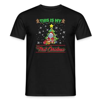 This Is My First Christmas Toddler One Year X-Mas - Männer T-Shirt - Schwarz - Vorne - AI Model Male 178 light (178cm)