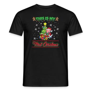 This Is My First Christmas Toddler One Year X-Mas - Männer T-Shirt - Schwarz - Vorne - AI Model Male 178 light (178cm)