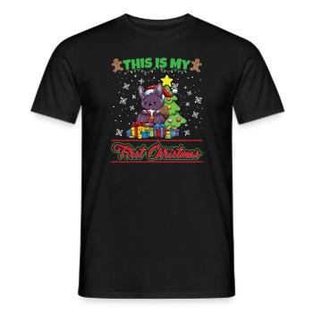 This Is My First Christmas Toddler One Year X-Mas - Männer T-Shirt - Schwarz - Vorne - AI Model Male 178 light (178cm)